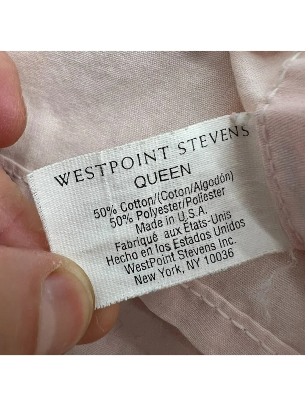 WestPoint Stevens Classic Pink Satin Trim Solid Color Queen Flat Sheet Bedding